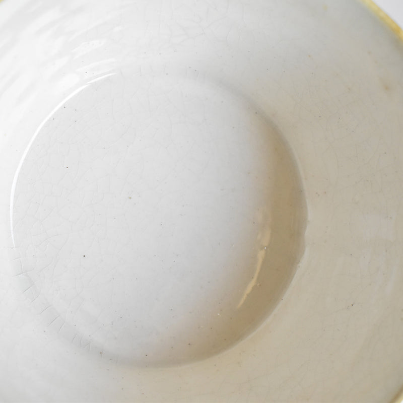 Vintage Barbotine Jam Pot with Spoon, Digoin & Sarreguemines, Mirabelle