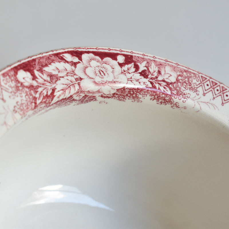 Antique Pot U&C Sarreguemines Jardinière (Red)