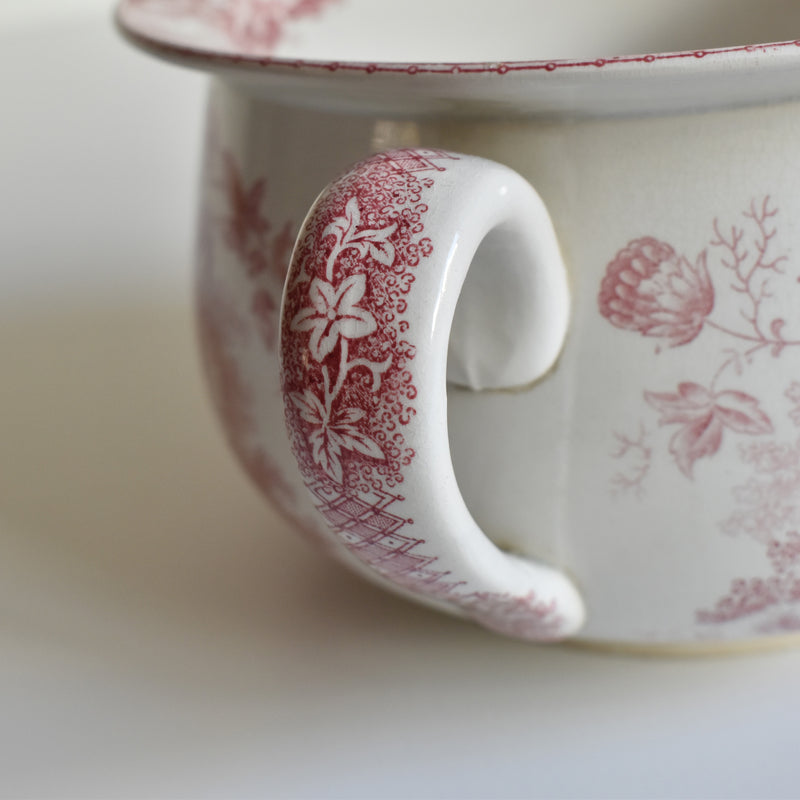 Antique Pot U&C Sarreguemines Jardinière (Red)