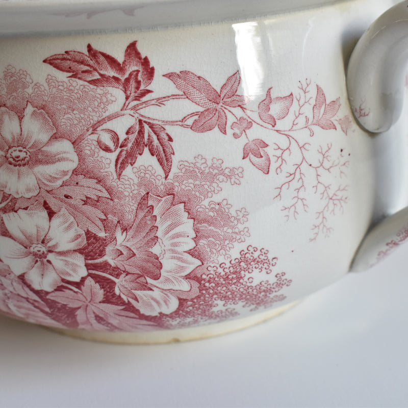 Antique Pot U&C Sarreguemines Jardinière (Red)