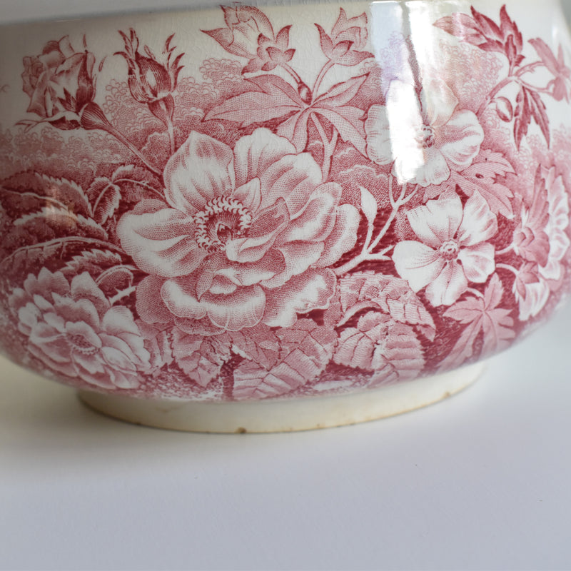 Antique Pot U&C Sarreguemines Jardinière (Red)
