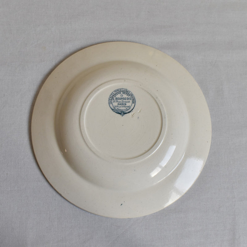 Antique Deep Plate E.Bourgeois B