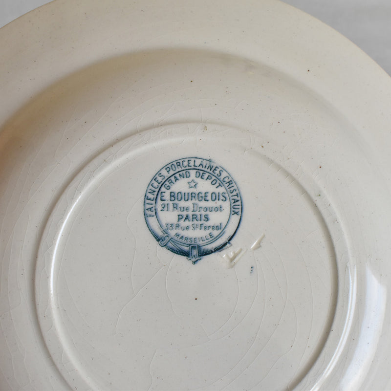 Antique Deep Plate E.Bourgeois B