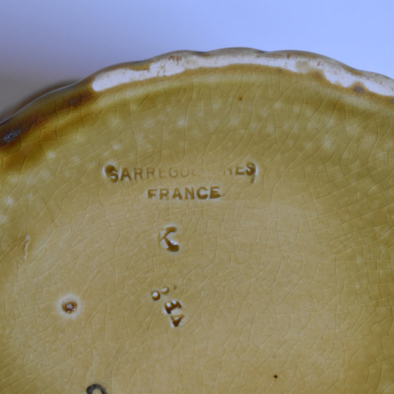 Vintage Barbotine Basket, Digoin & Sarreguemines, Fraises