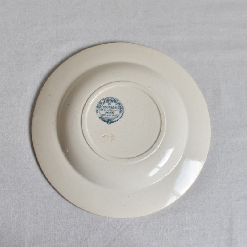 Antique Deep Plate - E. Bourgeois D