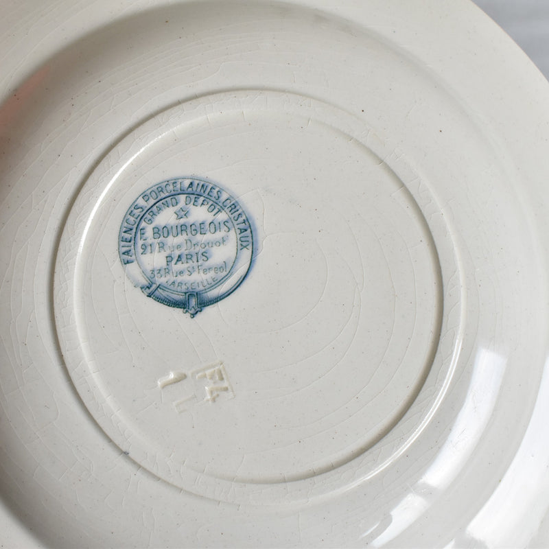 Antique Deep Plate - E. Bourgeois D