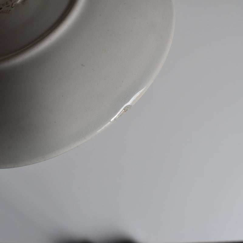 Antique cup and saucer K&G Luneville Bleuet A