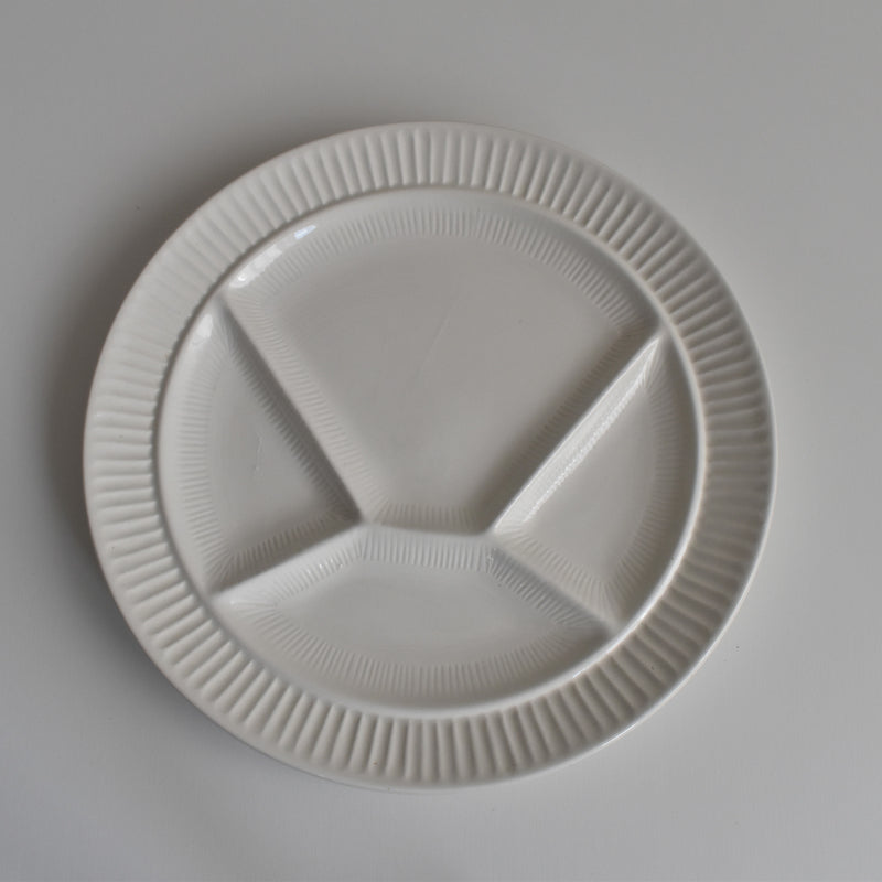 Vintage Fondue Plate Digoin & Sarreguemines White A