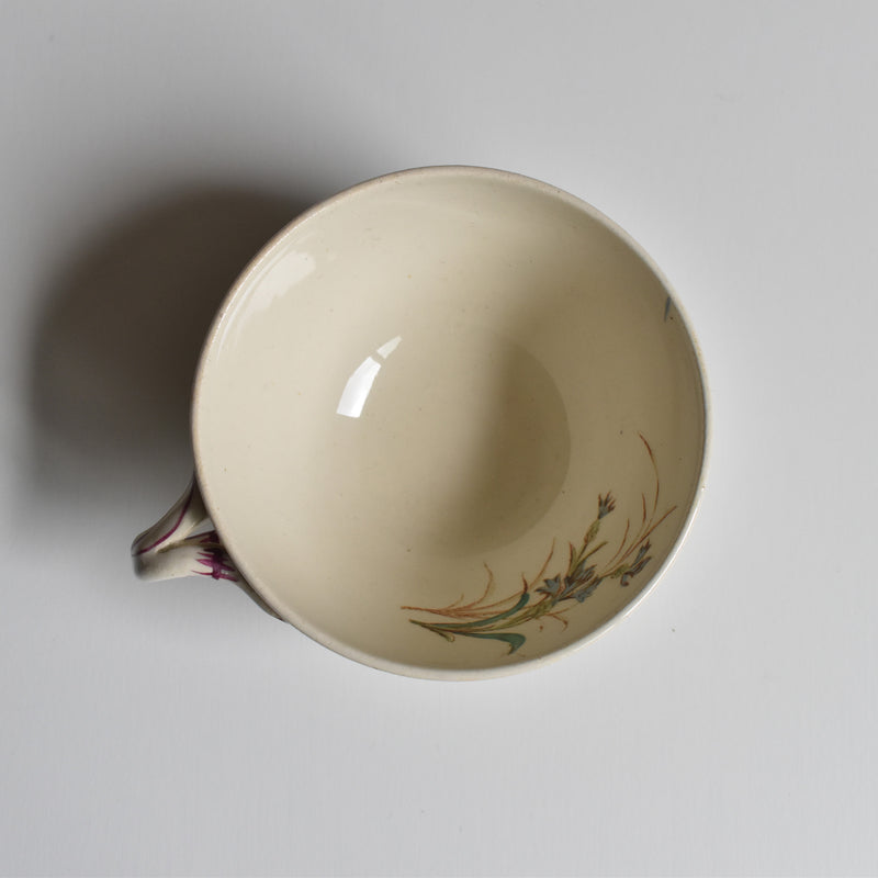 Antique cup and saucer K&G Luneville Bleuet A