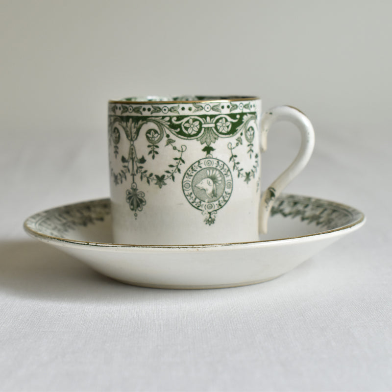 Antique cup and saucer Badonviller Empire C