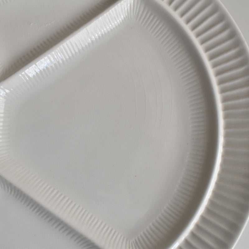 Vintage Fondue Plate Digoin & Sarreguemines White A