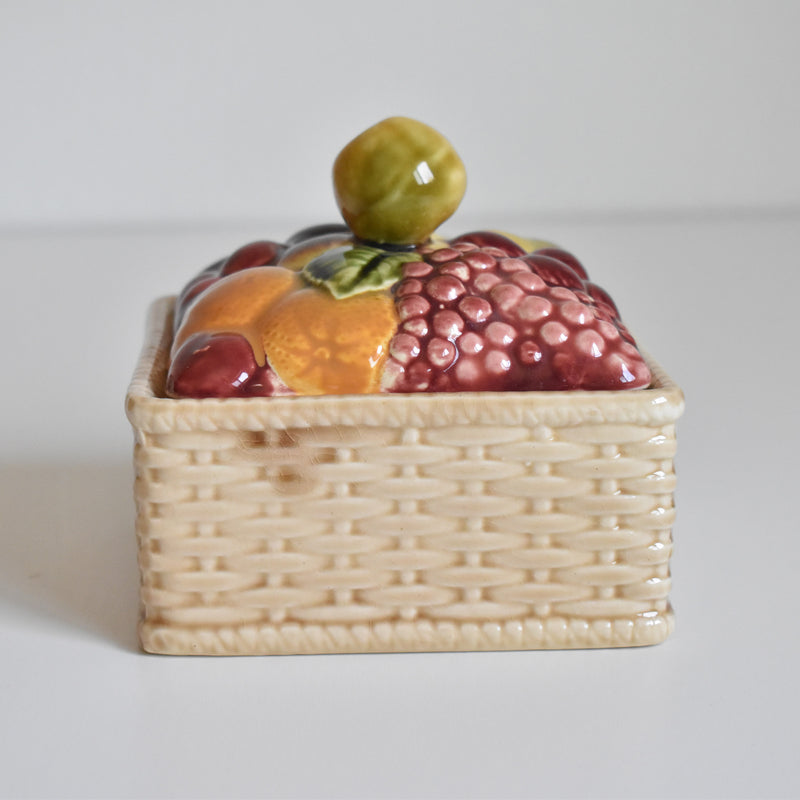Vintage Barbotine Jam Pot Digoin & Sarreguemines Fruits