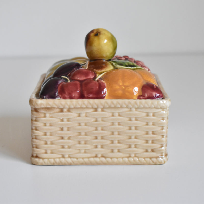Vintage Barbotine Jam Pot Digoin & Sarreguemines Fruits