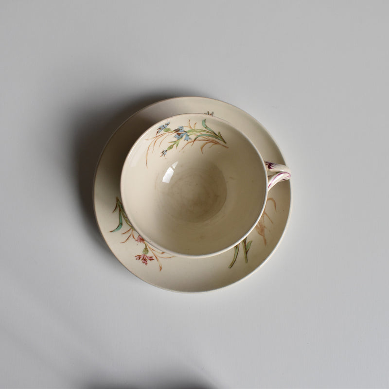 Antique Cup and Saucer K&G Lunéville Bleuet B