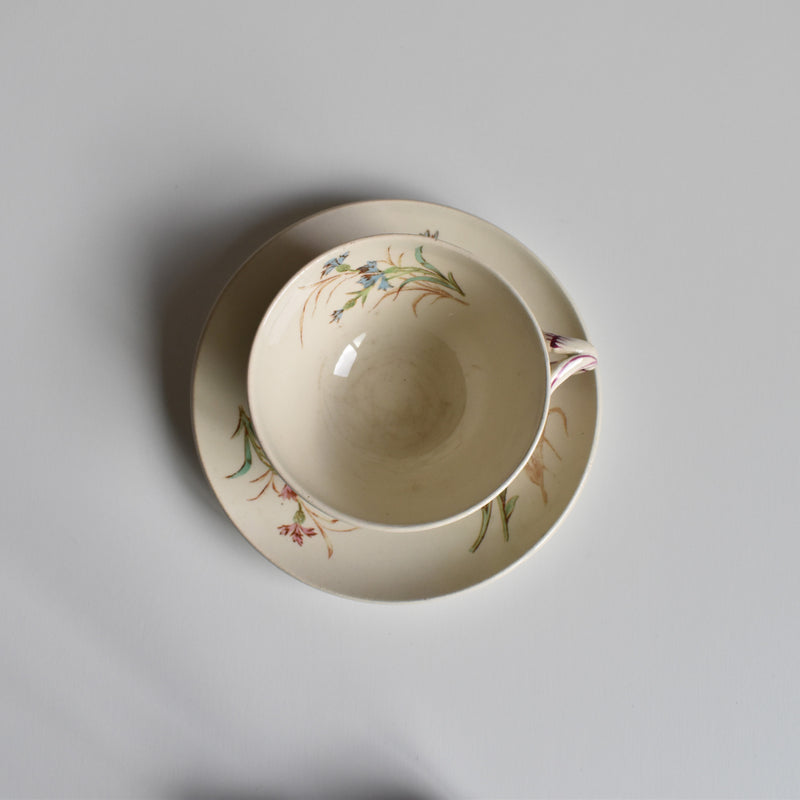 Antique Cup and Saucer K&G Lunéville Bleuet B