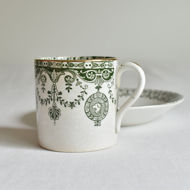 Antique Cup & Saucer Badonviller Empire D