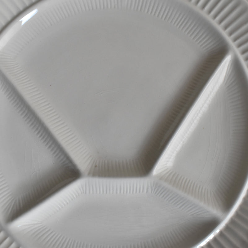 Vintage Fondue Plate Digoin & Sarreguemines White B