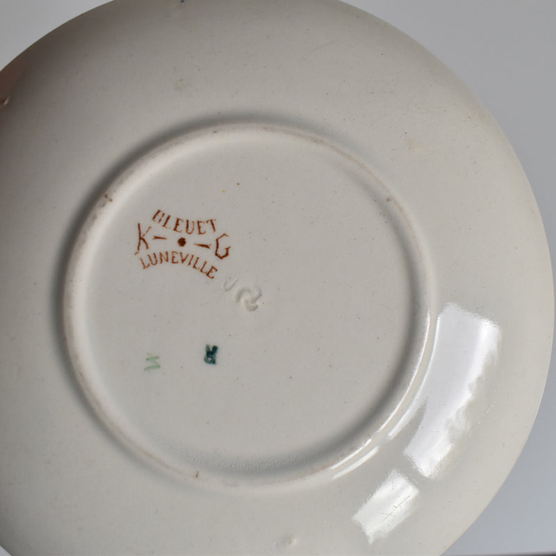 Antique Cup and Saucer K&G Lunéville Bleuet B