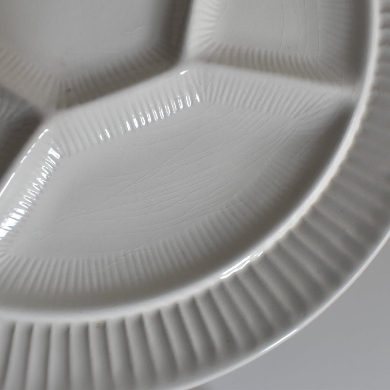 Vintage Fondue Plate Digoin & Sarreguemines White B