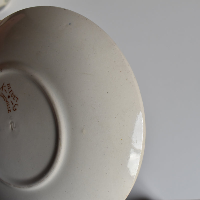 Antique Cup and Saucer K&G Lunéville Bleuet B