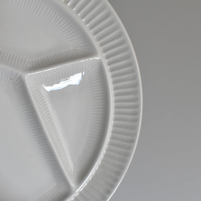 Vintage Fondue Plate Digoin & Sarreguemines White B