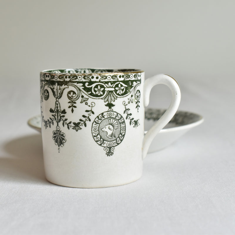 Antique Cup & Saucer Badonviller Empire E
