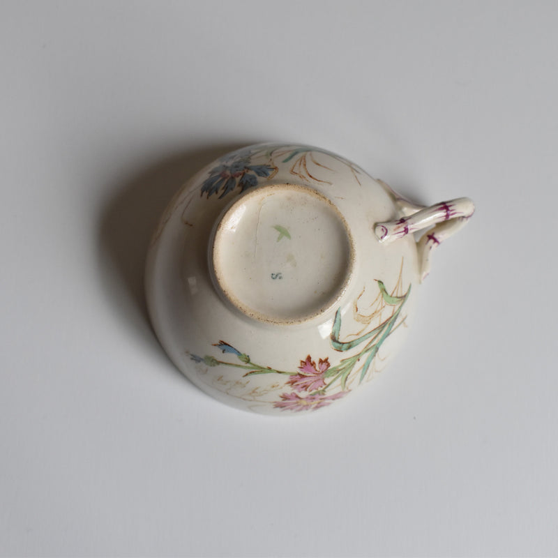 Antique Cup and Saucer K&G Lunéville Bleuet B