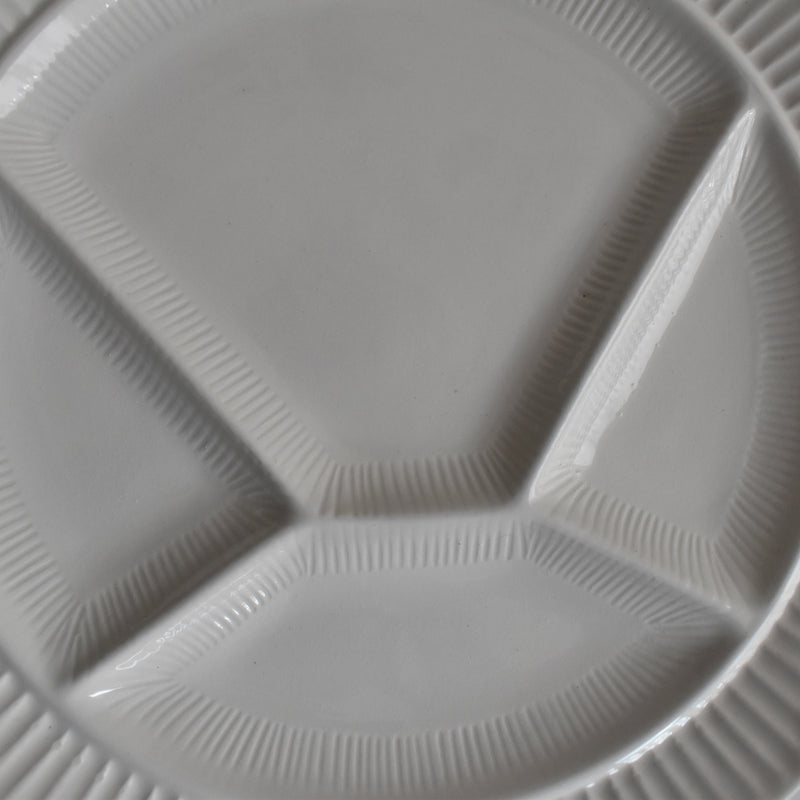 Vintage Fondue Plate Digoin & Sarreguemines White C