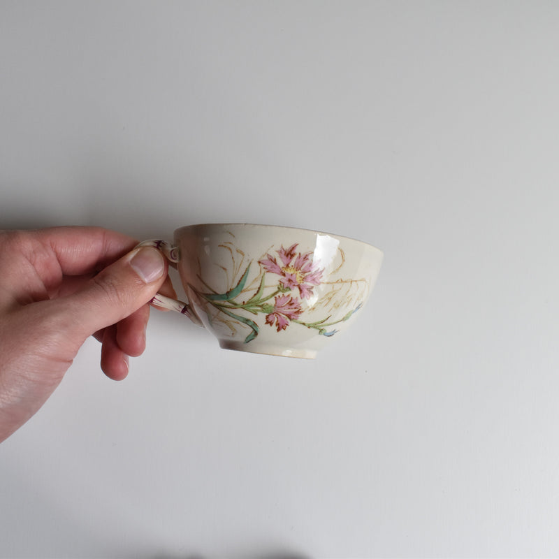 Antique Cup and Saucer K&G Lunéville Bleuet B