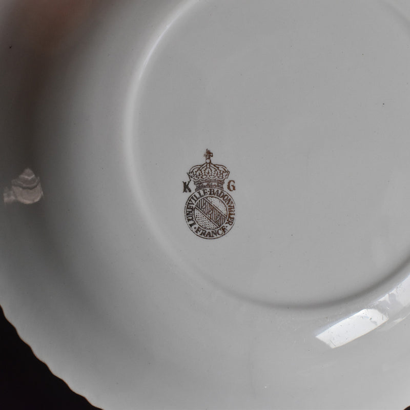 Vintage Deep Plate Lunéville/Badonviller Rose A