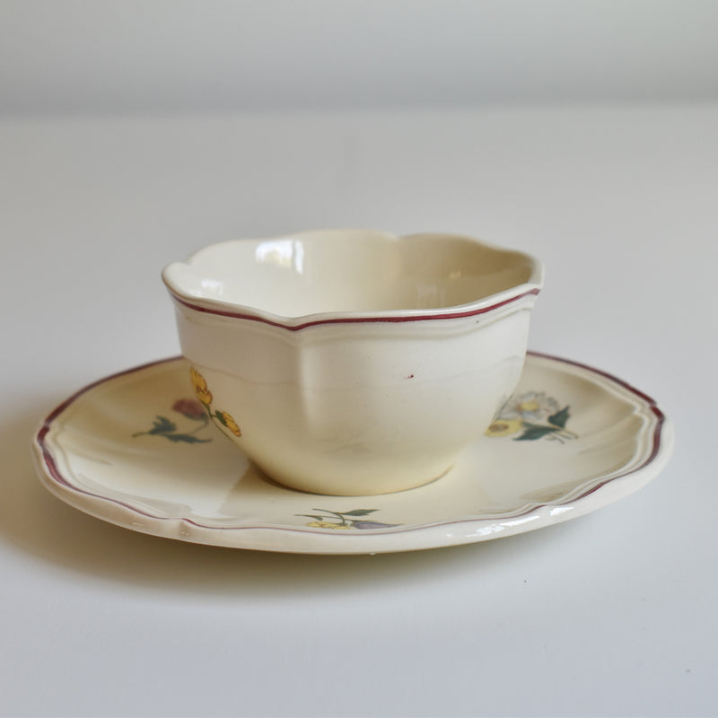 Vintage Cup and Saucer Digoin & Sarreguemines Agreste B