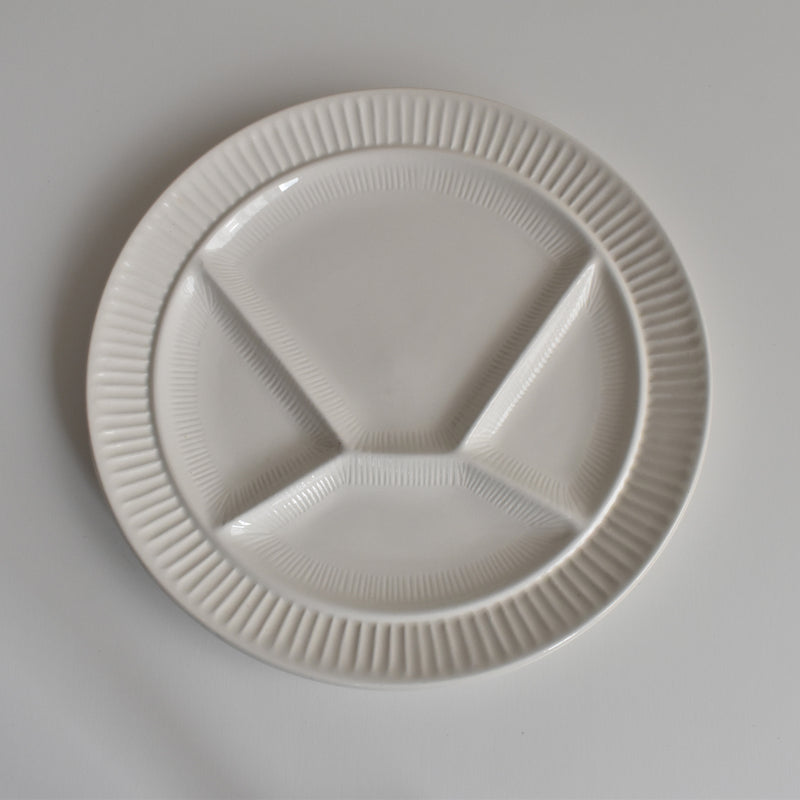 Vintage Fondue Plate Digoin & Sarreguemines White D