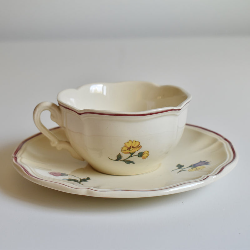 Vintage Cup and Saucer Digoin & Sarreguemines Agreste B