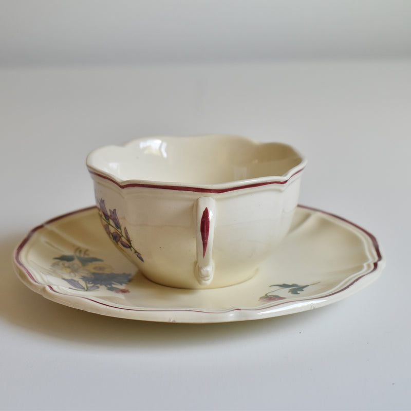 Vintage Cup and Saucer Digoin & Sarreguemines Agreste B