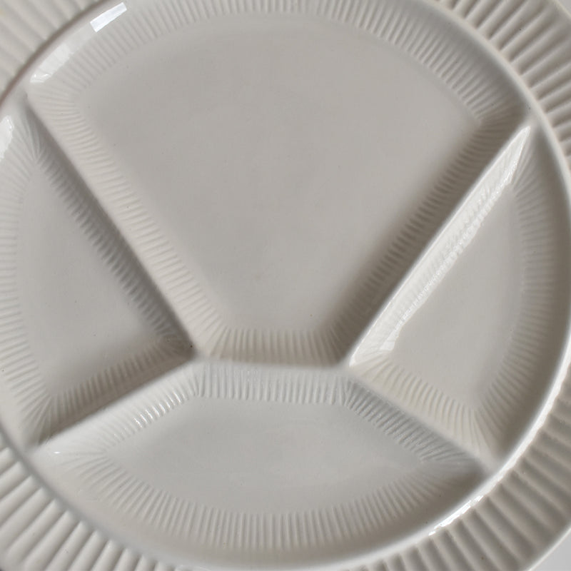Vintage Fondue Plate Digoin & Sarreguemines White D
