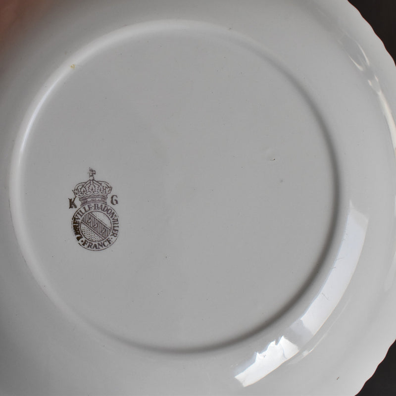 Vintage Deep Plate Luneville/Badonviller Rose B