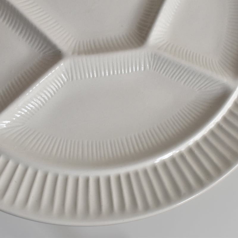 Vintage Fondue Plate Digoin & Sarreguemines White D