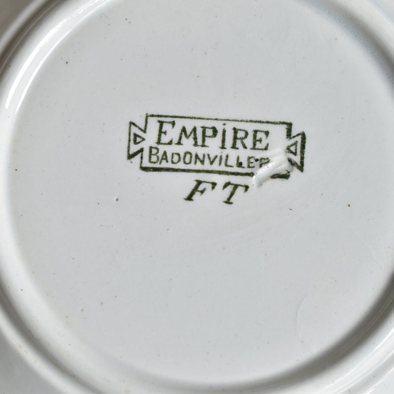 Antique cup and saucer Badonviller Empire B