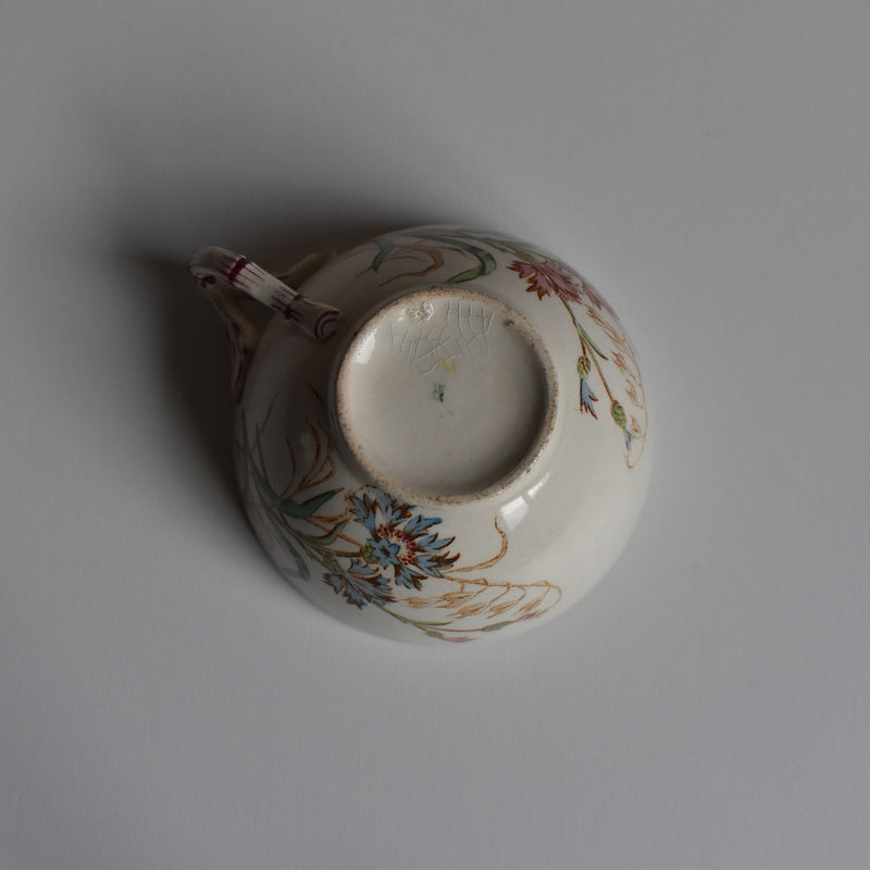 Antique Cup and Saucer K&G Luneville Bleuet C