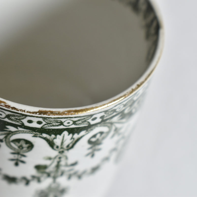 Antique cup and saucer Badonviller Empire B