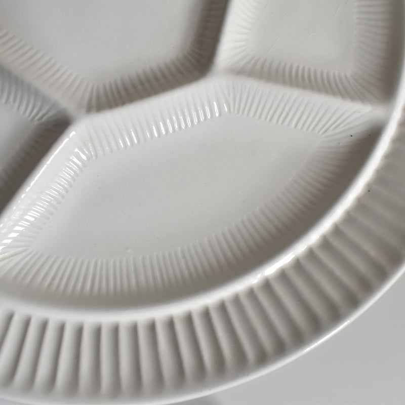 Vintage Fondue Plate Digoin & Sarreguemines White E