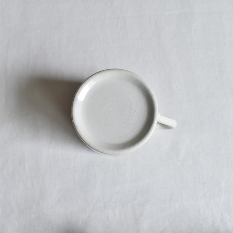 Antique cup and saucer Badonviller Empire B