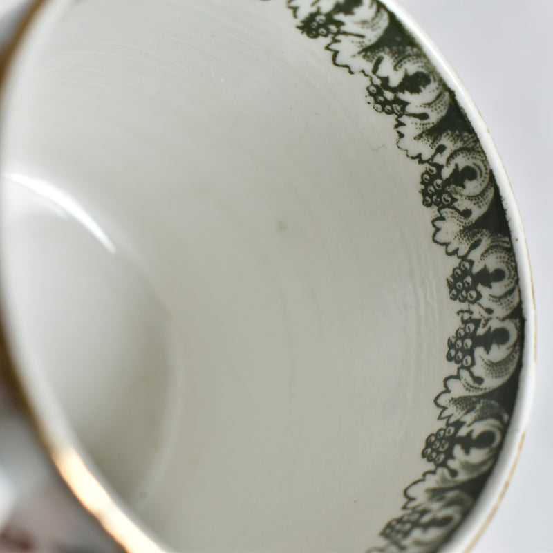 Antique cup and saucer Badonviller Empire B