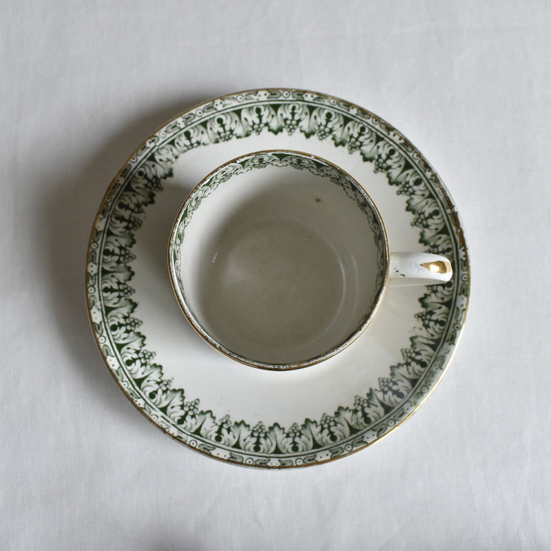 Antique cup and saucer Badonviller Empire C