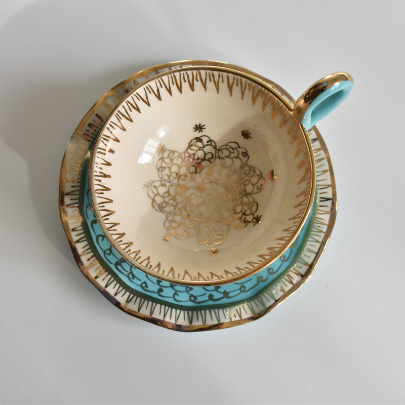 ア.ドラサンヴァル A.Dressinval コーヒーカップ＆ソーサー Turquoise B