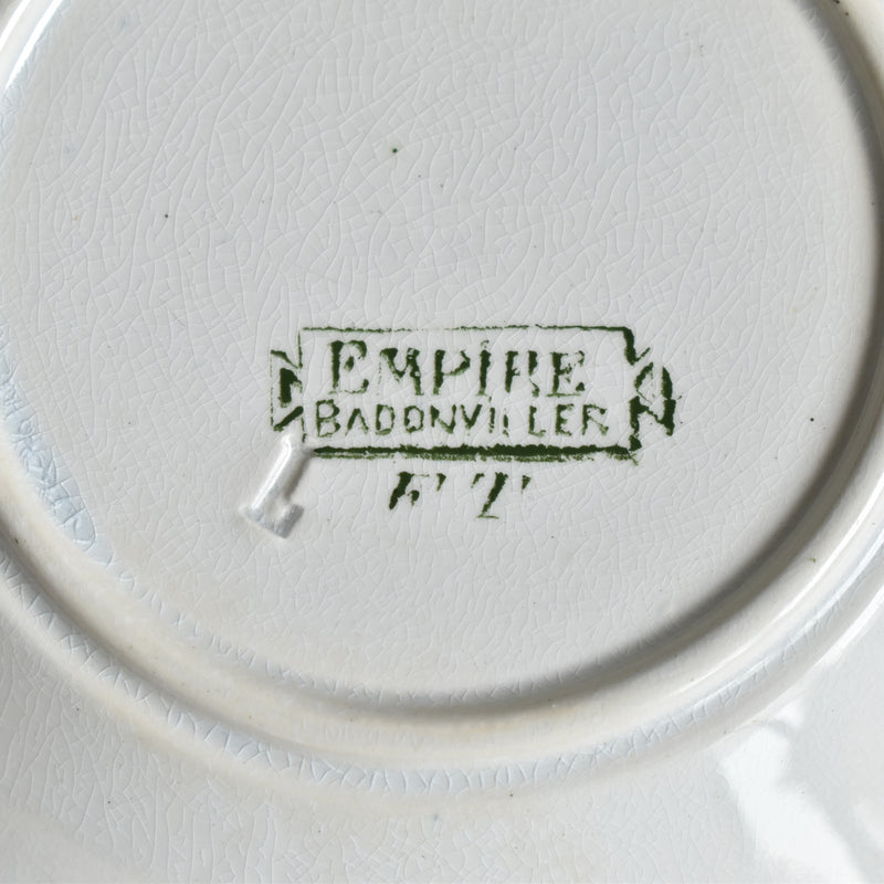Antique cup and saucer Badonviller Empire C