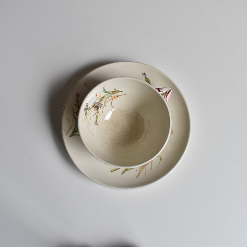 Antique Cup and Saucer K&G Lunéville Bleuet D