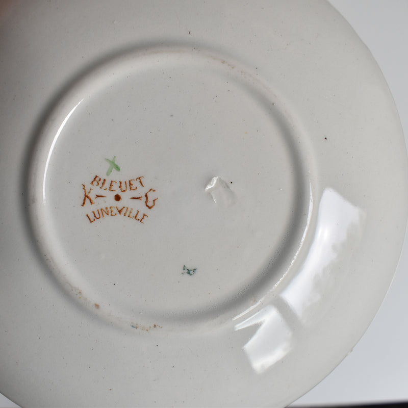 Antique Cup and Saucer K&G Lunéville Bleuet D