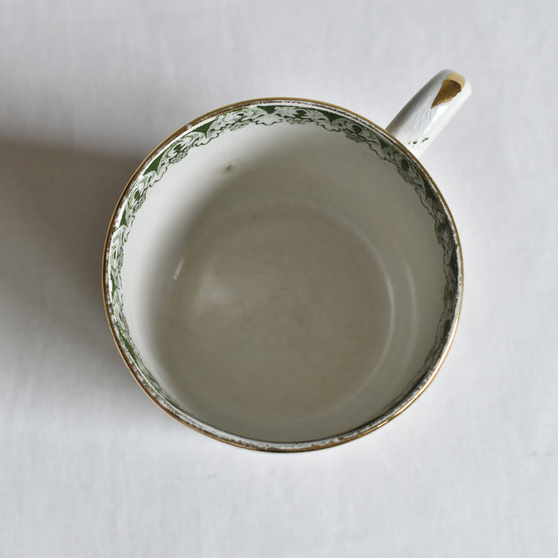 Antique cup and saucer Badonviller Empire C