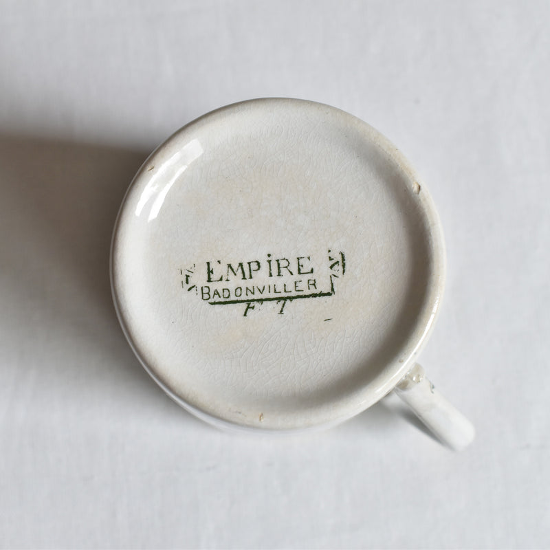 Antique cup and saucer Badonviller Empire C